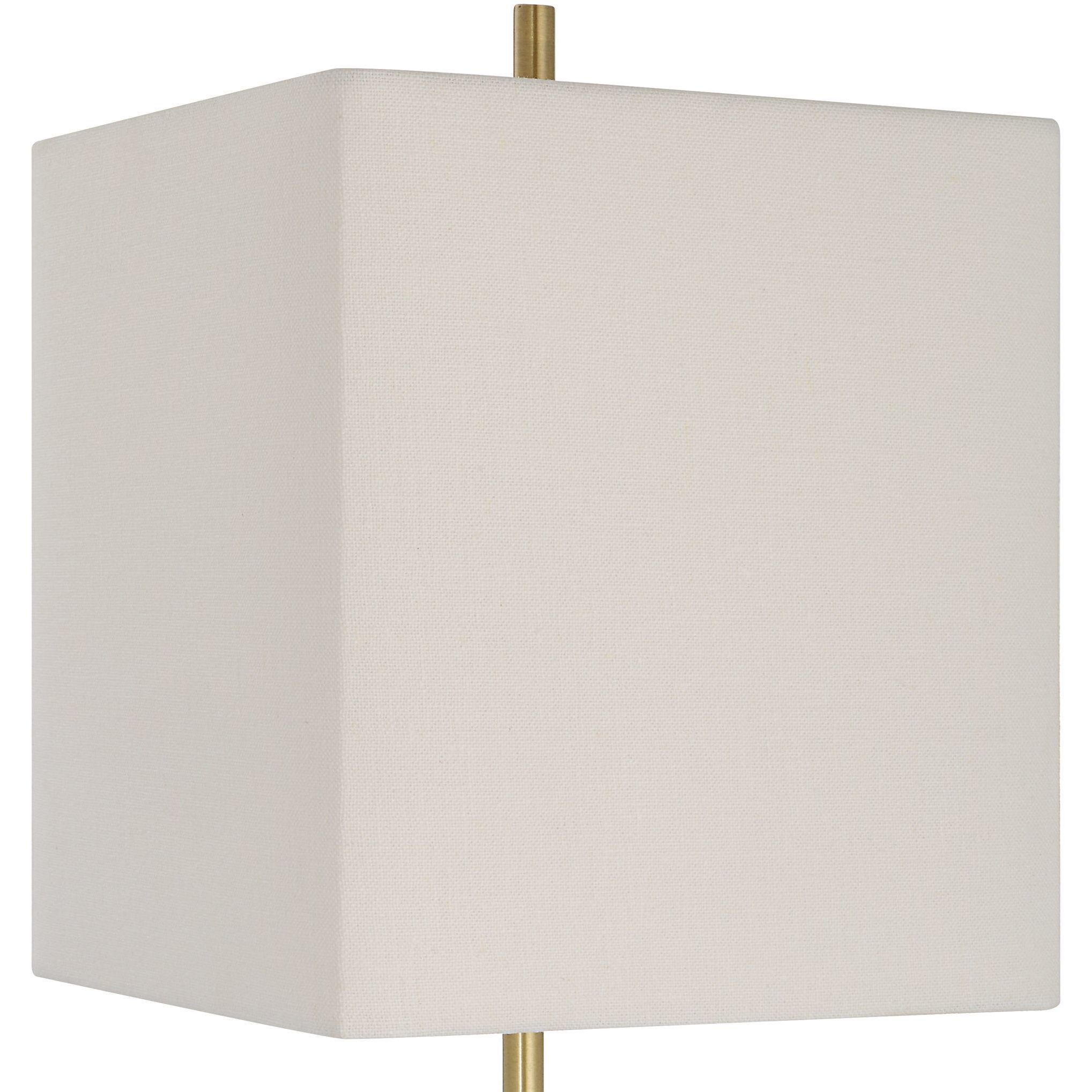 Escort 37 inch 100.00 watt Brushed Brass and White Marble Buffet Lamp Portable Light