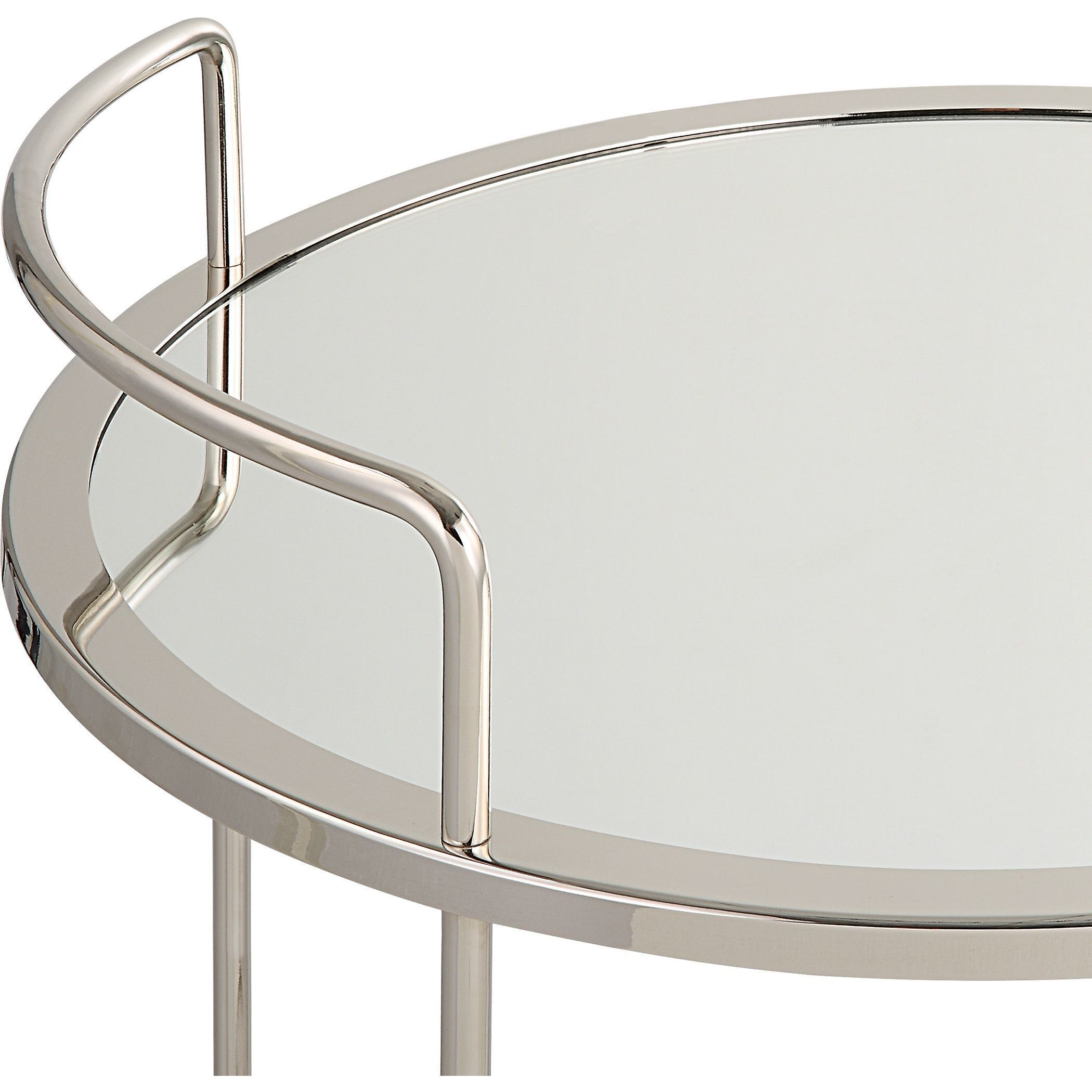 Spritz Polished Chrome and Mirror Bar Cart