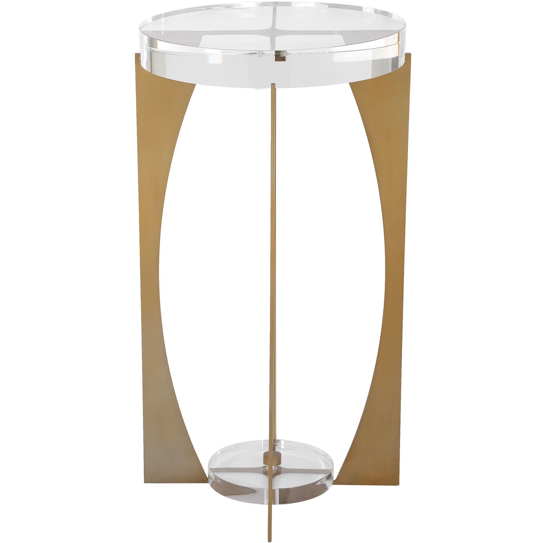 Kolkata 24 X 13.75 inch White Stone and Brass Accent Table