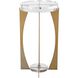 Kolkata 24 X 13.75 inch White Stone and Brass Accent Table