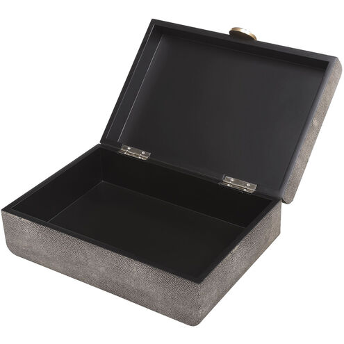 Lalique 13 inch Faux Smoke Gray Shagreen Art Deco Box