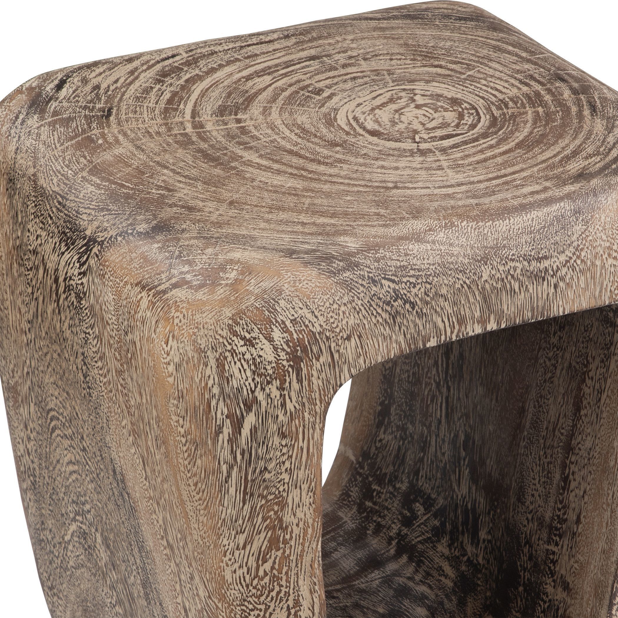 Loophole 18 inch Naturally Suar Wood with Natural Wash Accent Stool