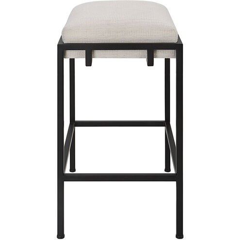 Paradox 27 inch Matte Black and White Waffle Textured Polyester Counter Stool