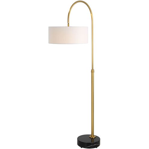 Huxford 69 inch 100.00 watt Antique Brushed Brass and Black Marble Floor Lamp Portable Light