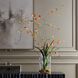Dancing Orange and Green and Clear Orchid In Glass Vase