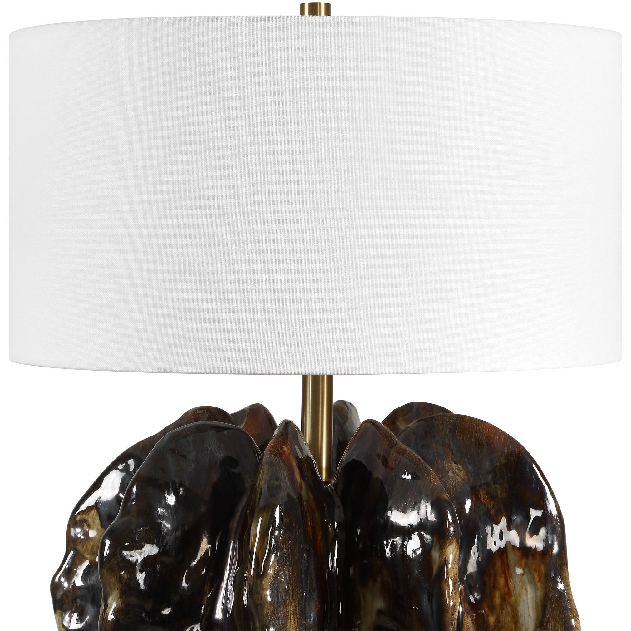 Jaudon 23 inch 150 watt Chocolate Brown and Bronze with Brass Table Lamp Portable Light