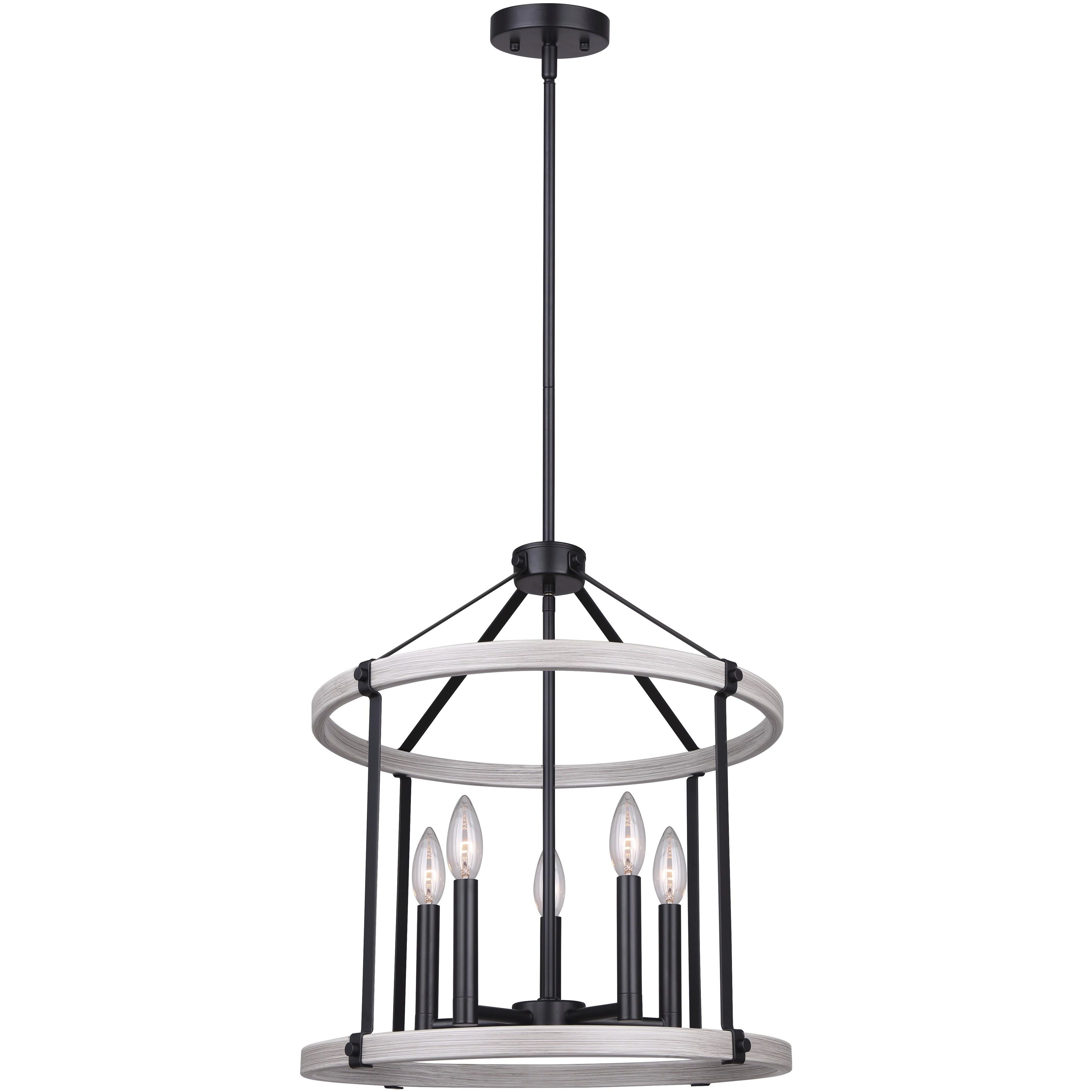 Joelle 5 Light 18.5 inch Matte Black/Brushed Grey Chandelier Ceiling Light