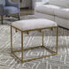 Paradox Gold Leafed Iron Frame with White Faux Shearling Bench