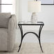 Alayna 24 X 22 inch Satin Black and Clear Glass End Table