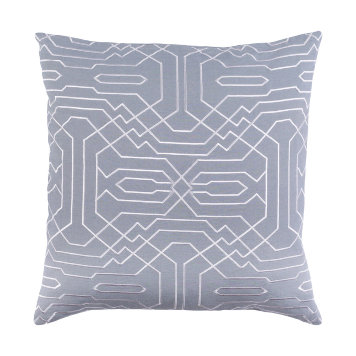 Ridgewood 22 X 22 inch Medium Gray and White Pillow