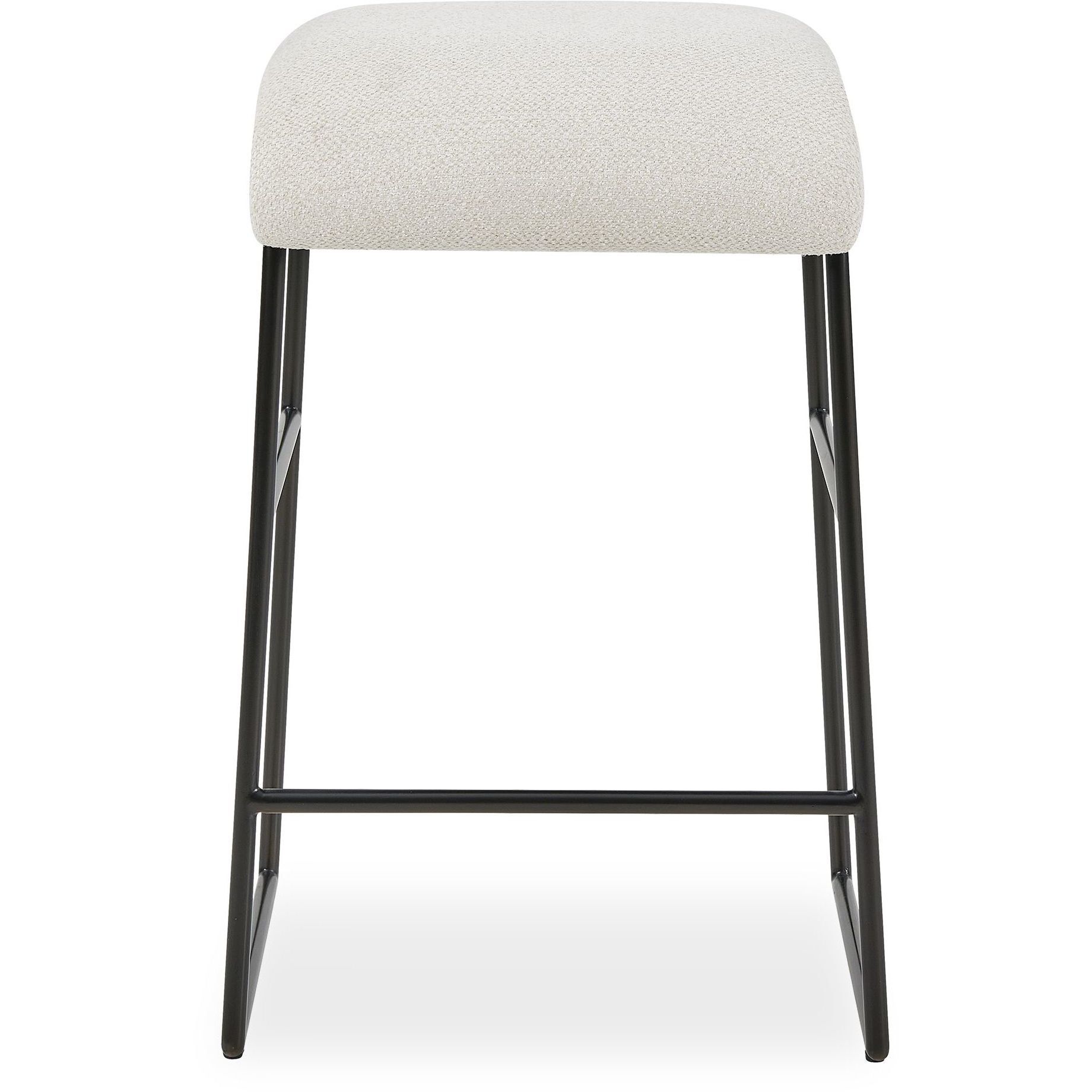 Arcane 26 inch Matte Black and Textured Ecru Counter Stool