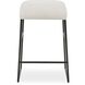 Arcane 26 inch Matte Black and Textured Ecru Counter Stool