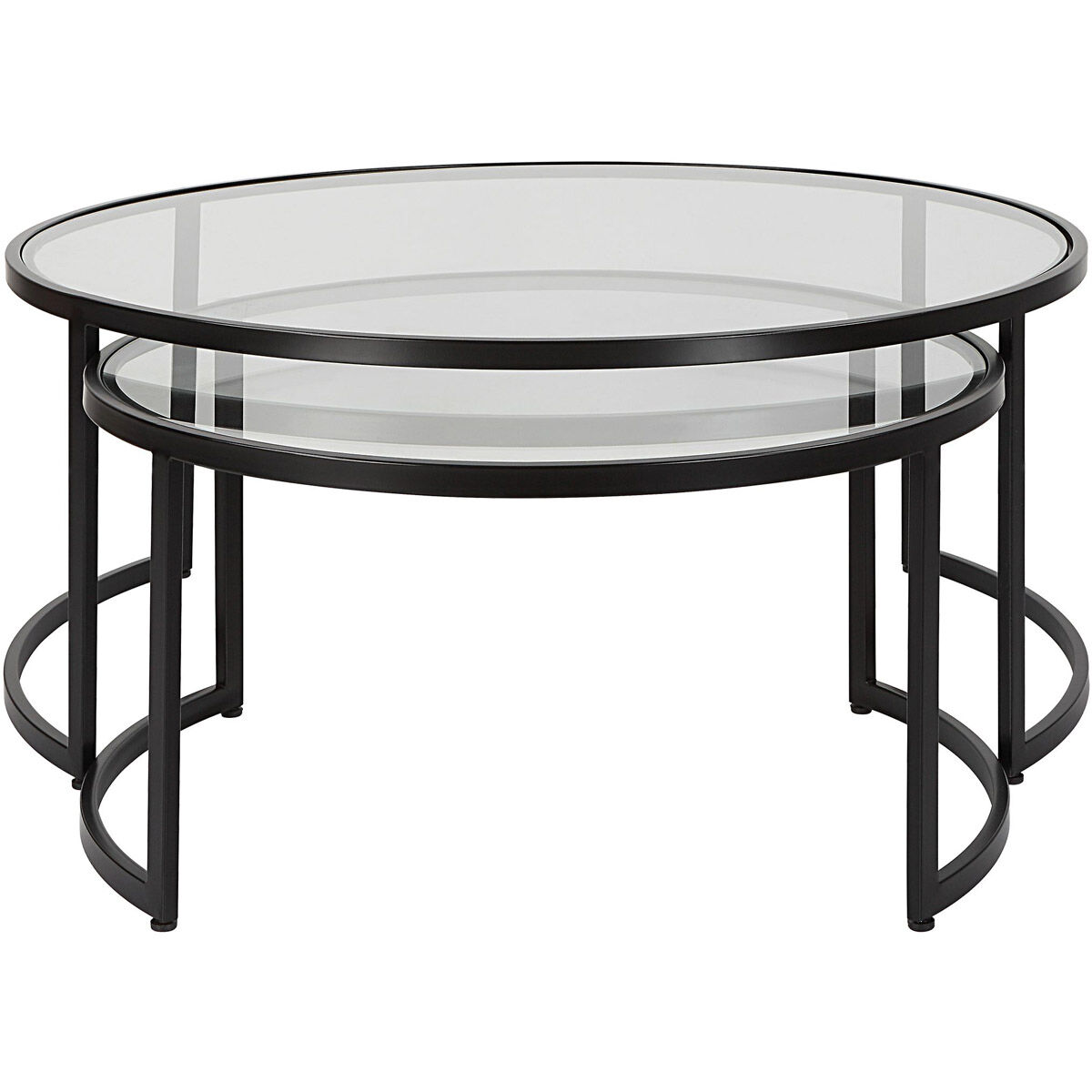 Rhea 42 X 18 inch Satin Black Nesting Coffee tables, Set of 2