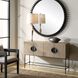 Lunar Elm Veneer and Black 4 Door Cabinet