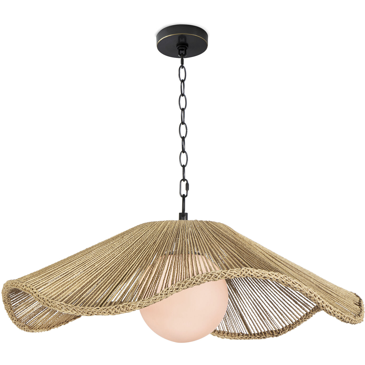 Provence Cafe 1 Light 31 inch Natural Pendant Ceiling Light, Large