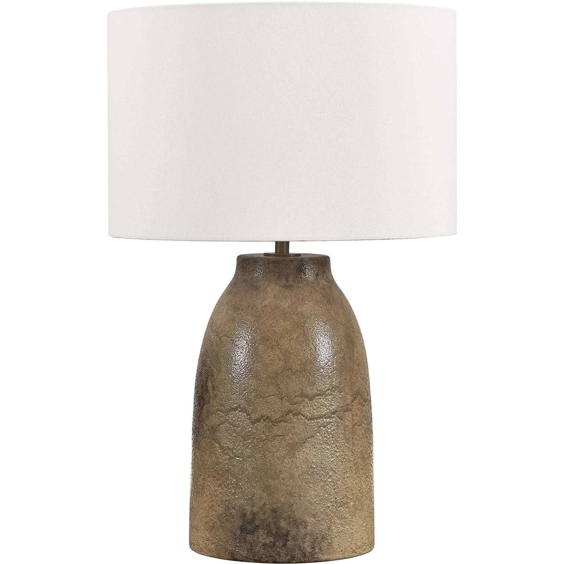 Harris 28.25 inch 150 watt Mottled Brown Crackle Glaze and Antique Brass Table Lamp Portable Light