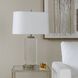 Genevieve 28.75 inch 150 watt Antque Brass and Crystal Table Lamp Portable Light
