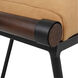 Woodstock Matte Black and Camel Faux Suede Bench