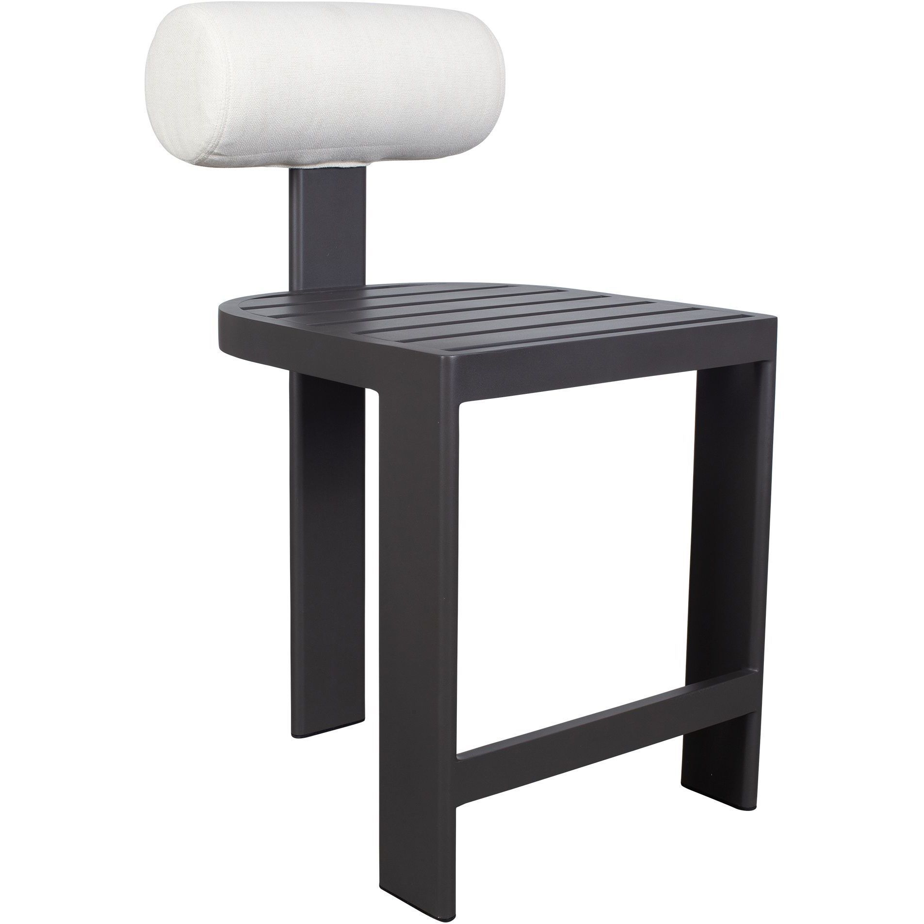Bolster Back 38.5 inch Java Black and Oyster White Outdoor Counter Stool