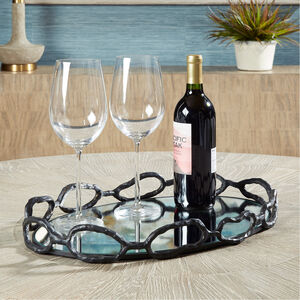 Cable Rustic Black Tray