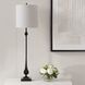 Hightower 38 inch 150.00 watt Satin Black and Black Marble with Antique Brass Buffet Lamp Portable Light