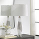 Quinn 28.75 inch 150.00 watt White with Metallic Silver Details Table Lamp Portable Light