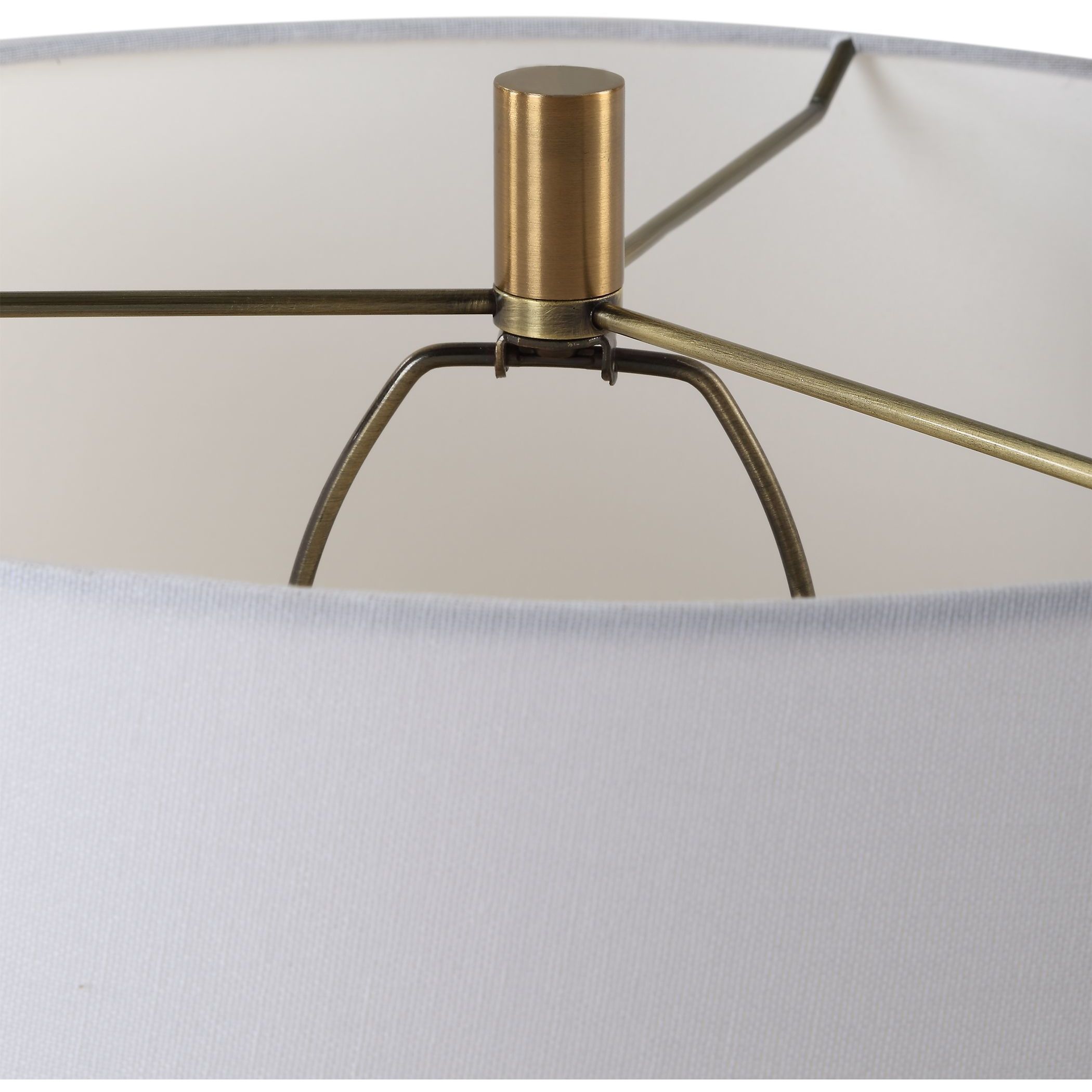 Wisp 32.5 inch 150.00 watt Satin White Glaze with Brass and Crystal Table Lamp Portable Light