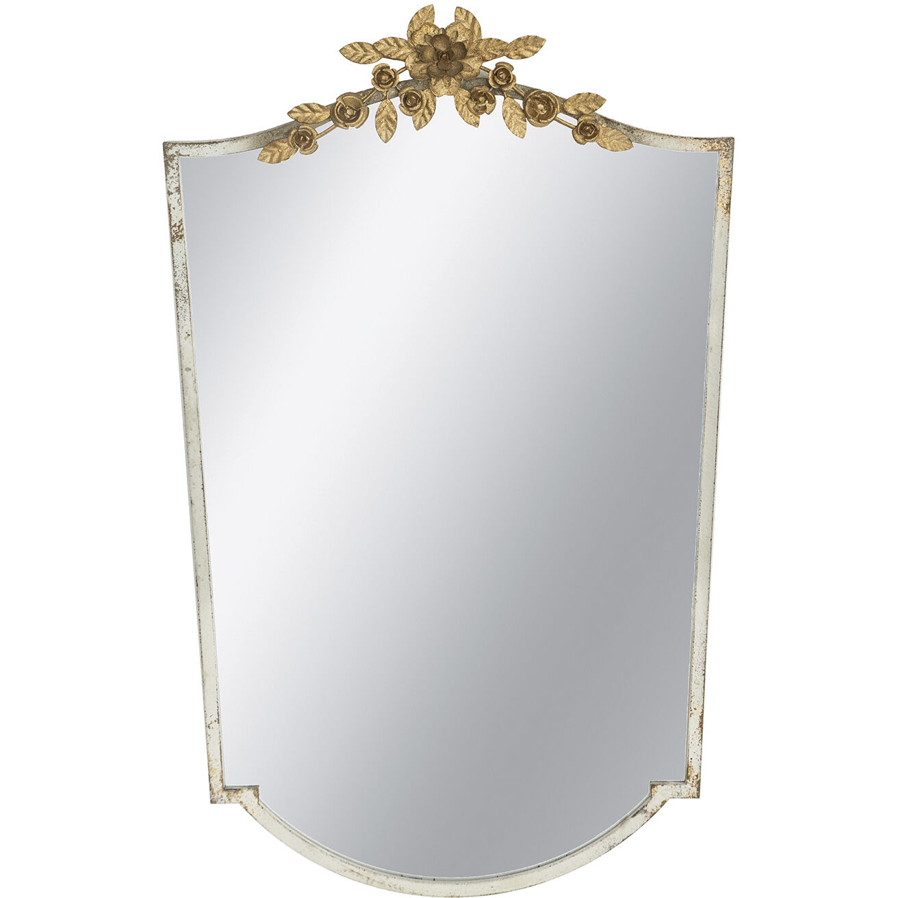 Anita 37.4 X 24 inch Distressed Ivory/Gold Wall Mirror
