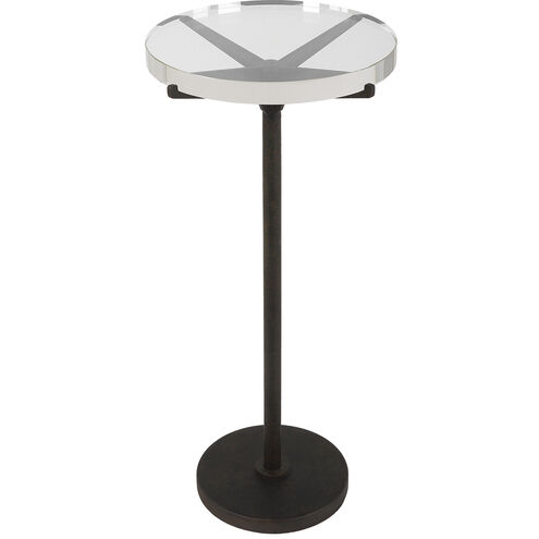Forge 24.75 X 12 inch Rustic Brown and Clear Crystal Accent Table