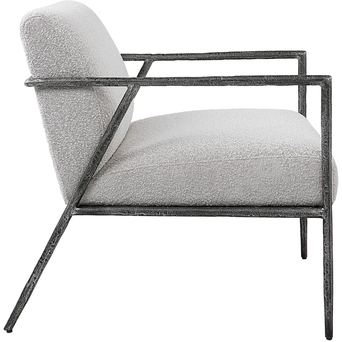 Brisbane Ivory and Warm Gray Boucle Fabric Accent Chair