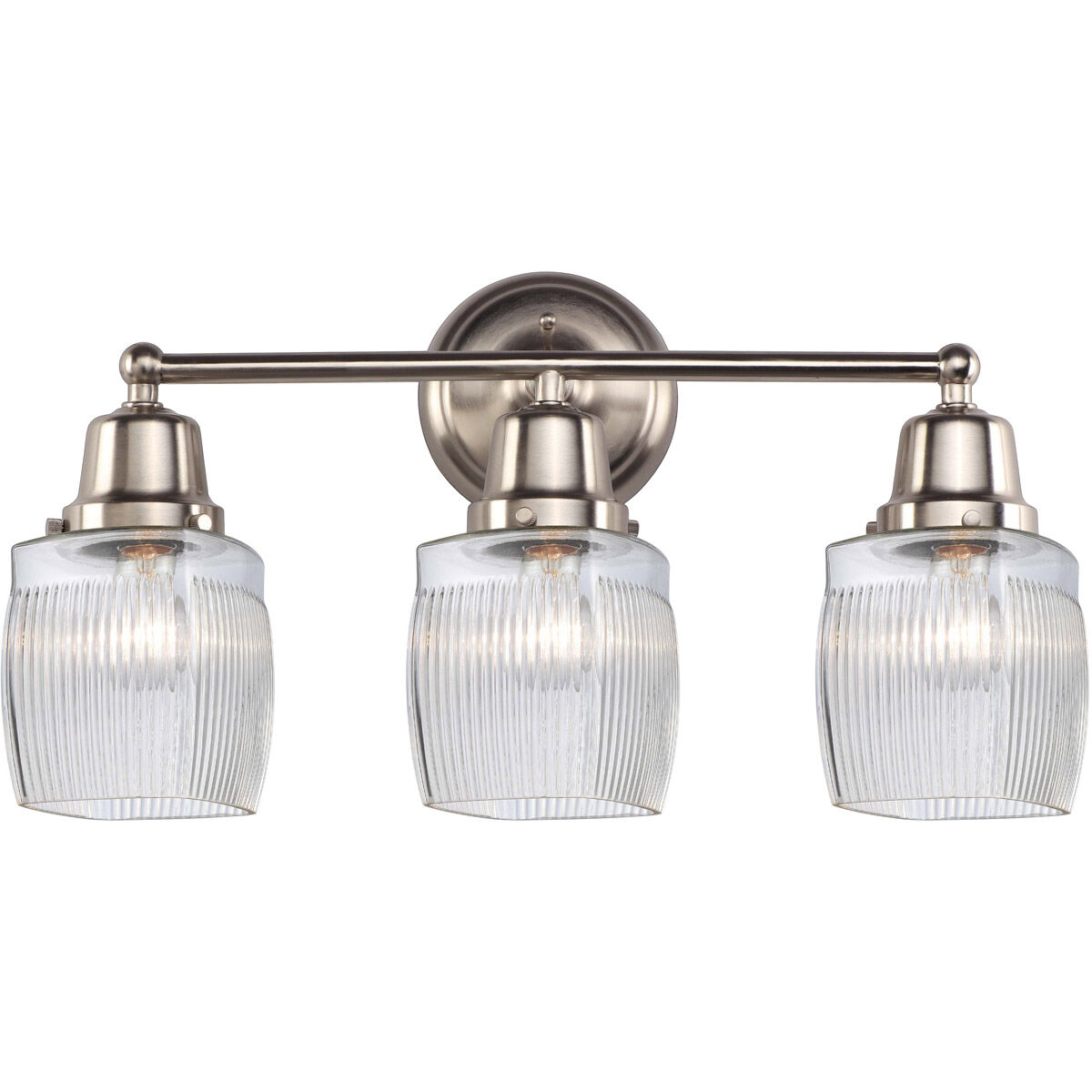 Aditi Colton 3 Light 21.5 inch Brushed Satin Nickel Bath Vanity Light Wall Light, Aditi