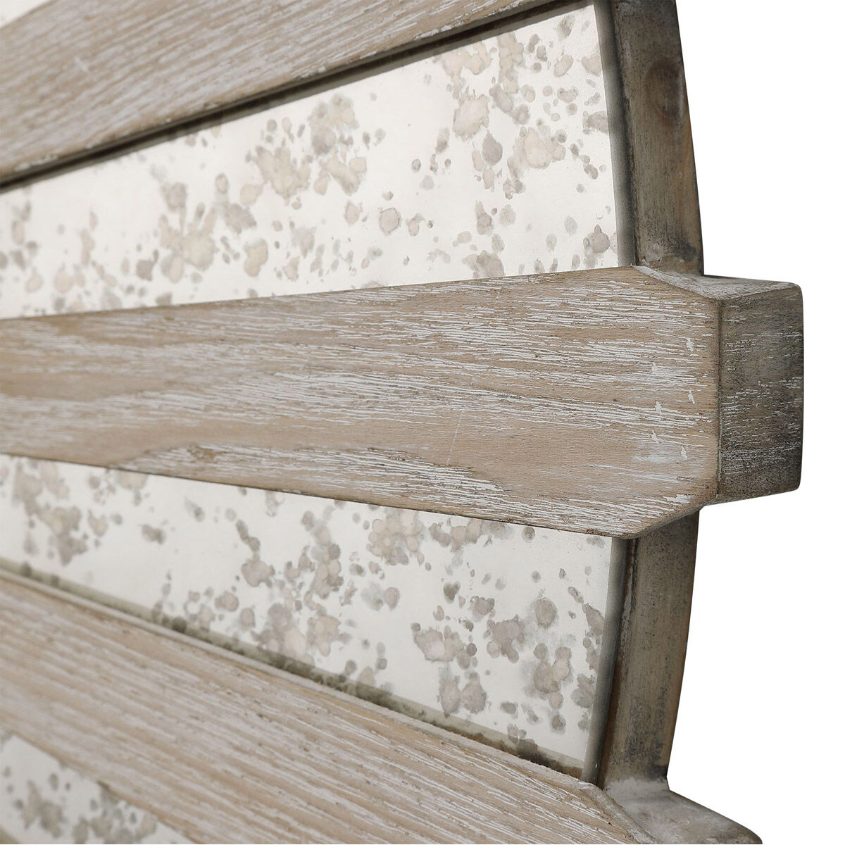 Daisies Antique Mirror and Ash Veneer Mirrored Wall Decor, Set of 3