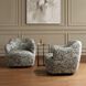 Ansel Sage and Blue and Blush and Black Swivel Chair