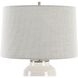 Odawa 25.75 inch 150.00 watt Off-white Crackle Glaze and Plated Brushed Nickel Table Lamp Portable Light