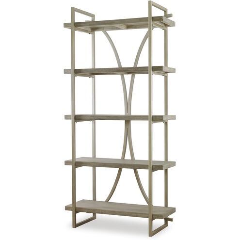 Sway 88 X 42 inch Silver Leaf and Distressed Gray Etagere
