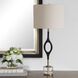 Maryam 30.25 inch 7 watt Black and Antique Brass and Crystal Cordless Buffet Lamp Portable Light