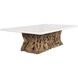 Stonewood 108 X 30 inch White and Teak Wood Indoor Outdoor Ping-Pong Dining Table