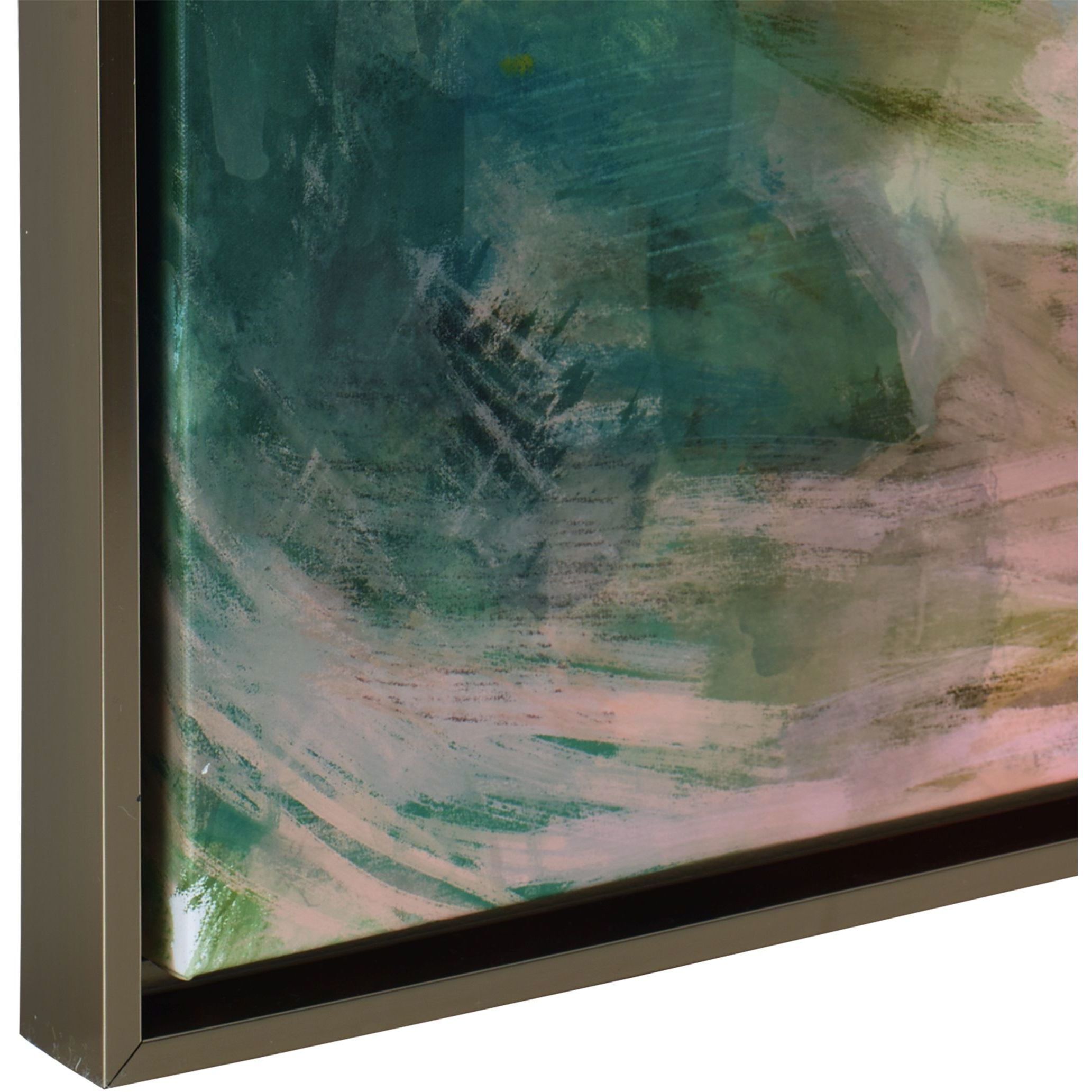 Forever Ever Multi-Colored and Bronze Gold Framed Abstract Art