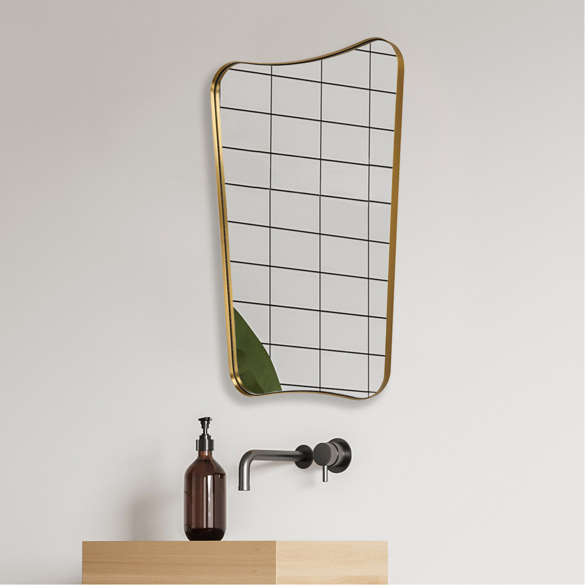 Uttermost 09787 Belvoir 34 X 22 inch Antique Brass Mirror