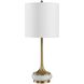 Molena 21.75 inch 100 watt Antique Brass and Pearly Stone Table Lamp Portable Light