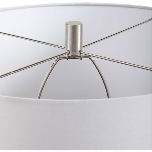 Delta 29 inch 100.00 watt Light Aqua Glaze with Brushed Nickel Details Table Lamp Portable Light