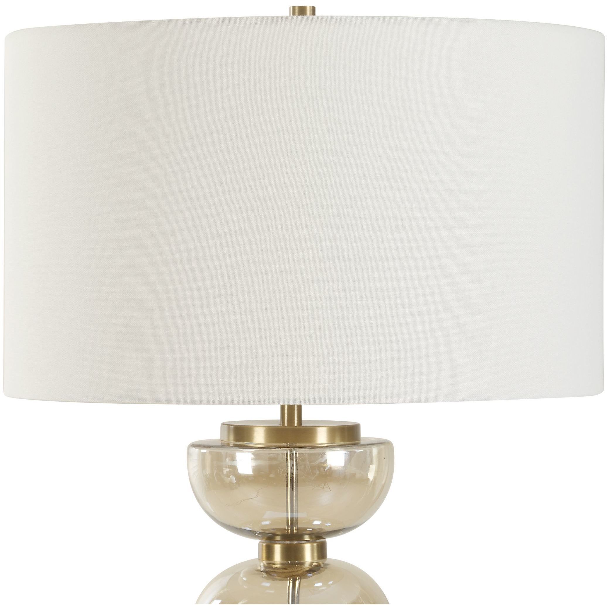 Assemble 35 inch 150.00 watt Amber Glass and Brass Table Lamp Portable Light