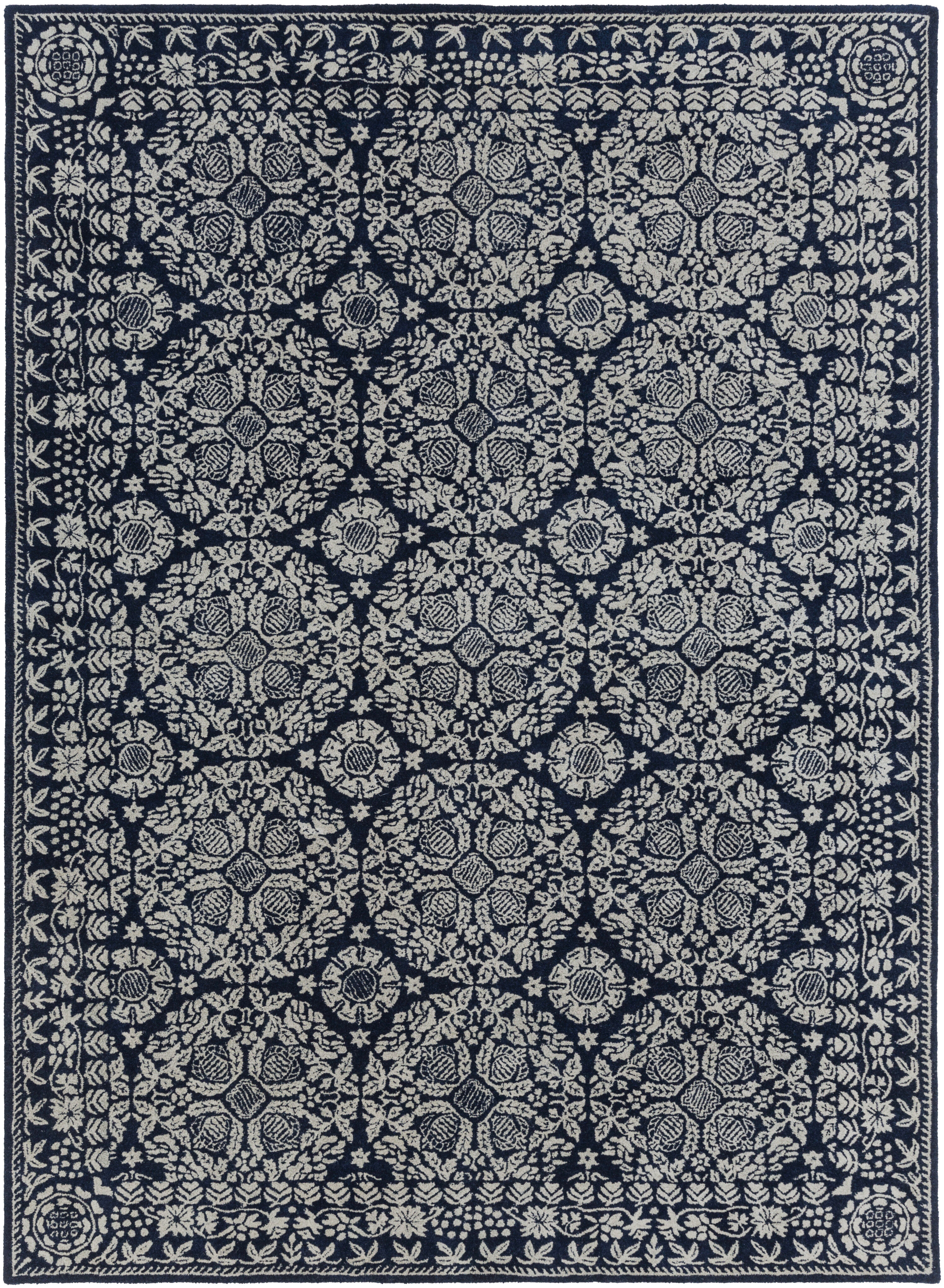 Hendrick 132 X 96 inch Dark Blue Rug, Rectangle