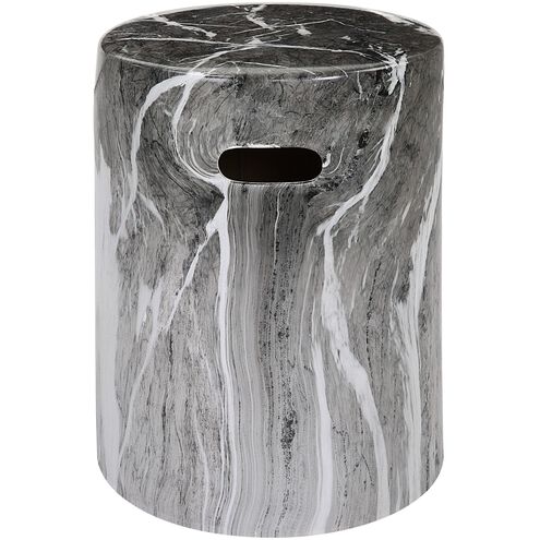 Marvel 17 inch Black and White Marbled Garden Stool