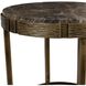 Cusano 20.25 X 16.25 inch Brown marble and Antique Brass Accent Table