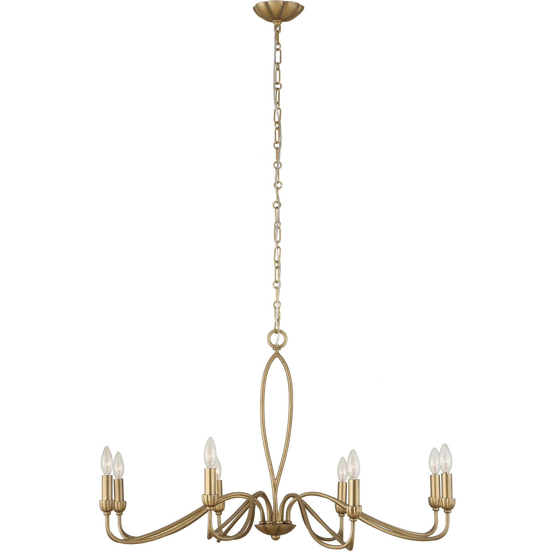 Corella 8 Light 40 inch Textured Soft Gold Chandelier Ceiling Light