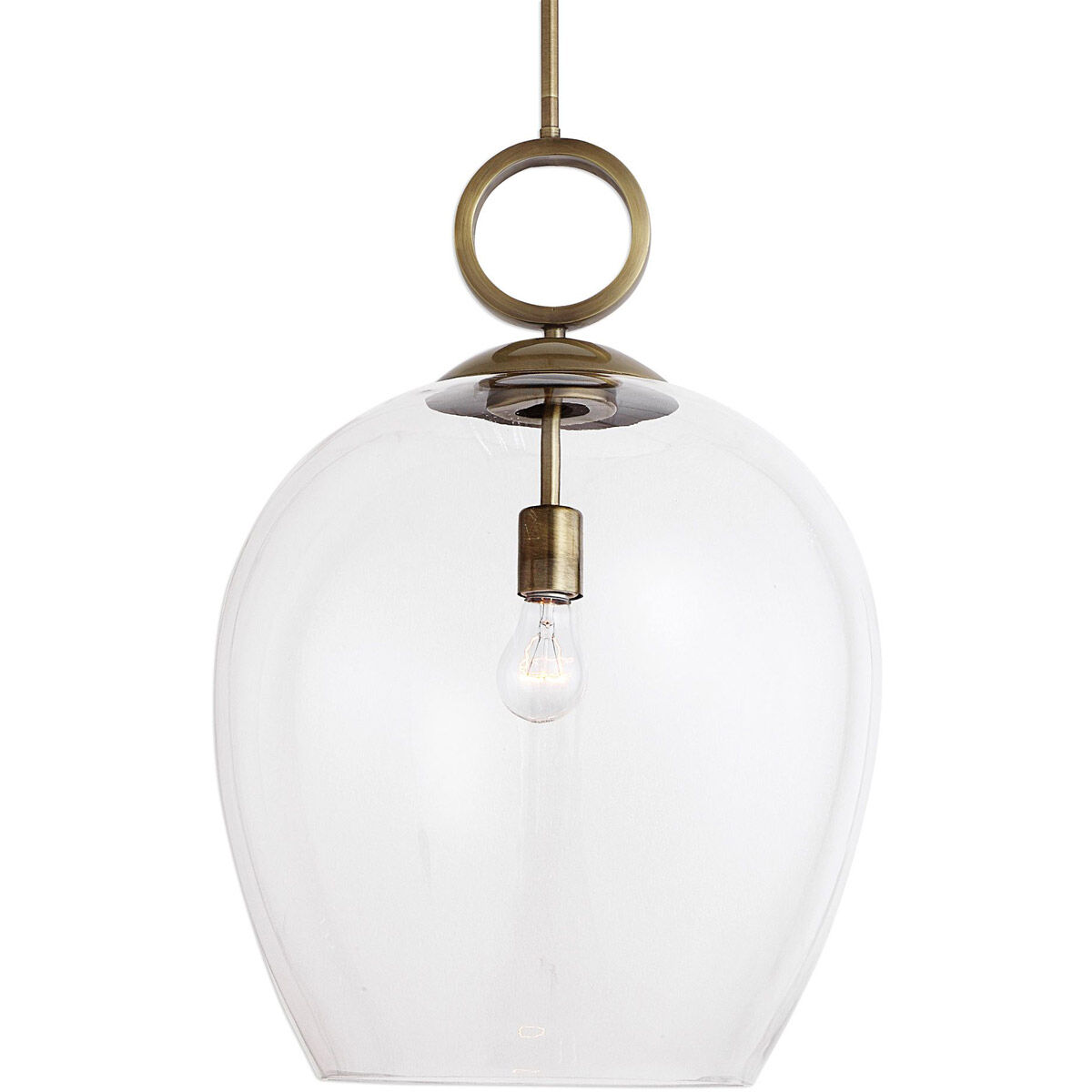 Calix 1 Light 15.75 inch Aged Brass Pendant Ceiling Light