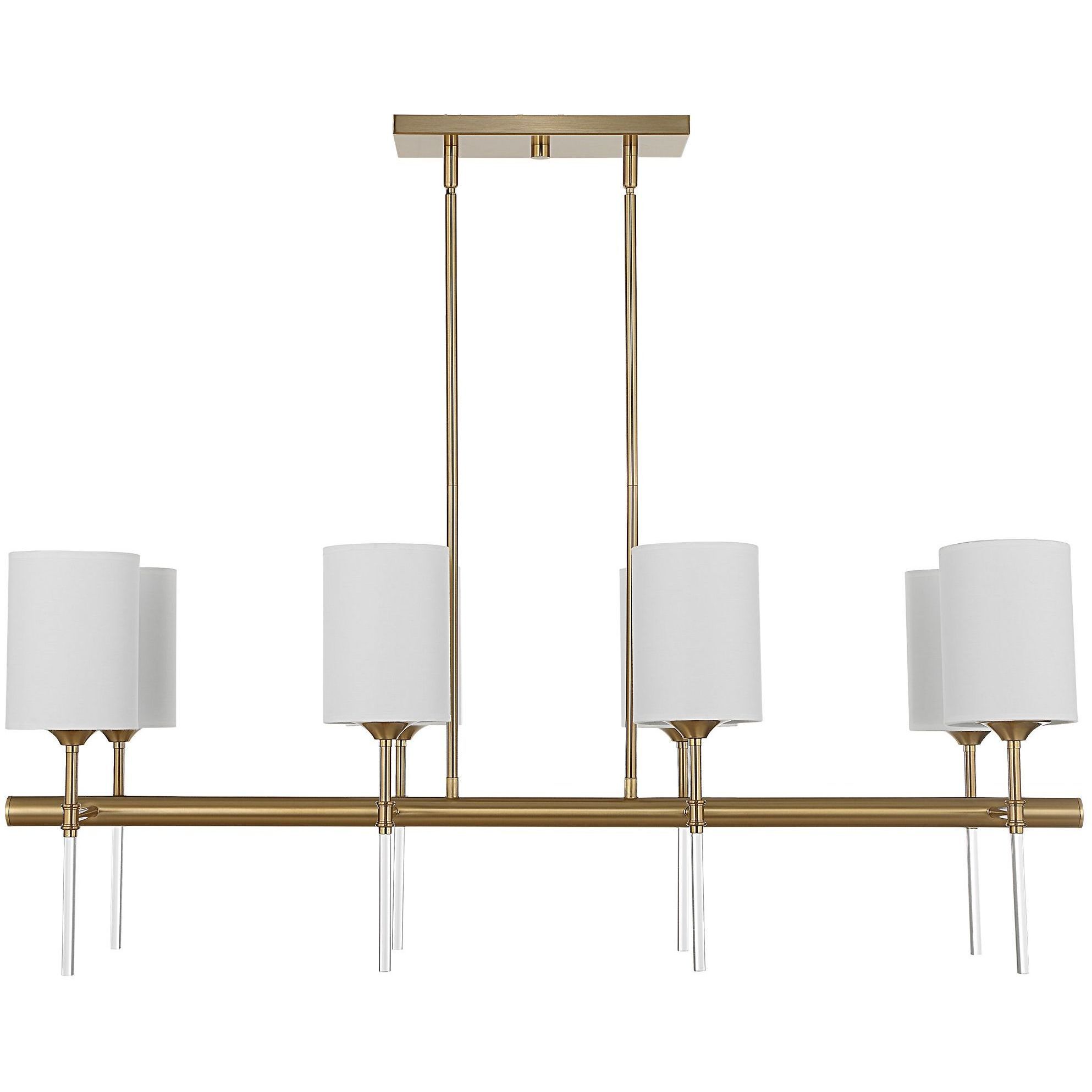 Awyr 8 Light 43.5 inch Warm Brass Linear Chandelier Ceiling Light