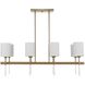 Awyr 8 Light 43.5 inch Warm Brass Linear Chandelier Ceiling Light