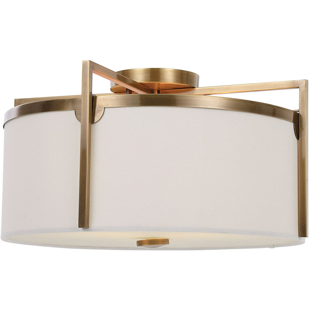 Colfax 3 Light 21 inch Antique Brass Semi Flush Mount Ceiling Light